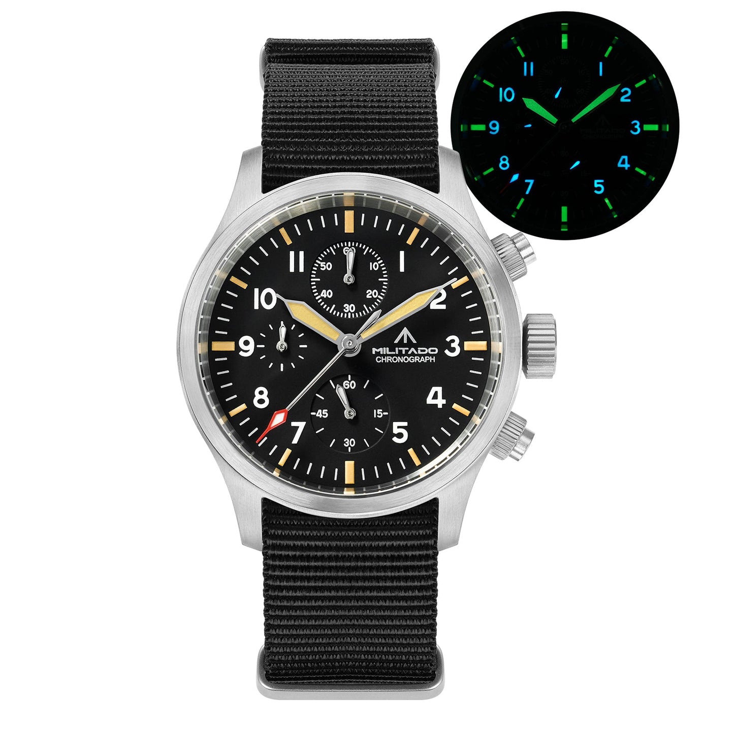 ★New Arrival★ Militado Retro 39mm Chronograph Watch ML1868-3