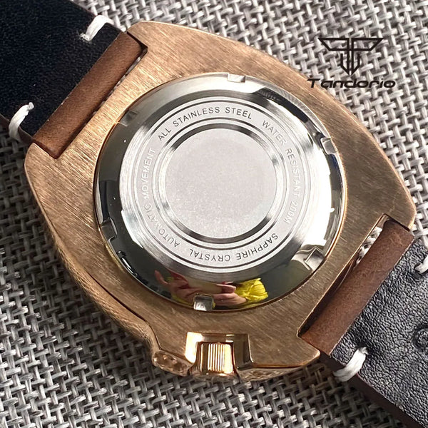 Tandorio CUSN8 Solid Bronze Turtle Watch TD239PT5000 NH35A 44mm 20bar diver Sapphire