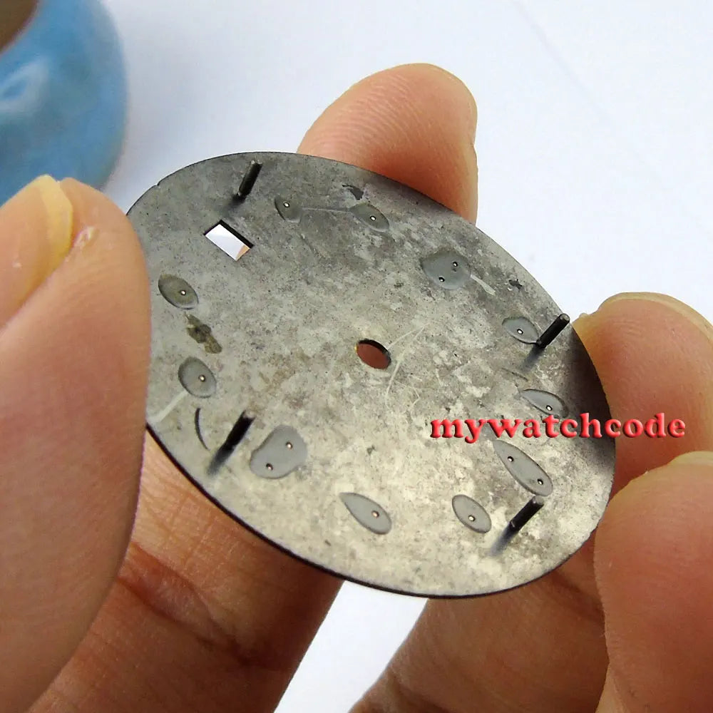 30.4mm black sterile dial green luminous Watch Dial for 2824 2836 Movement D25