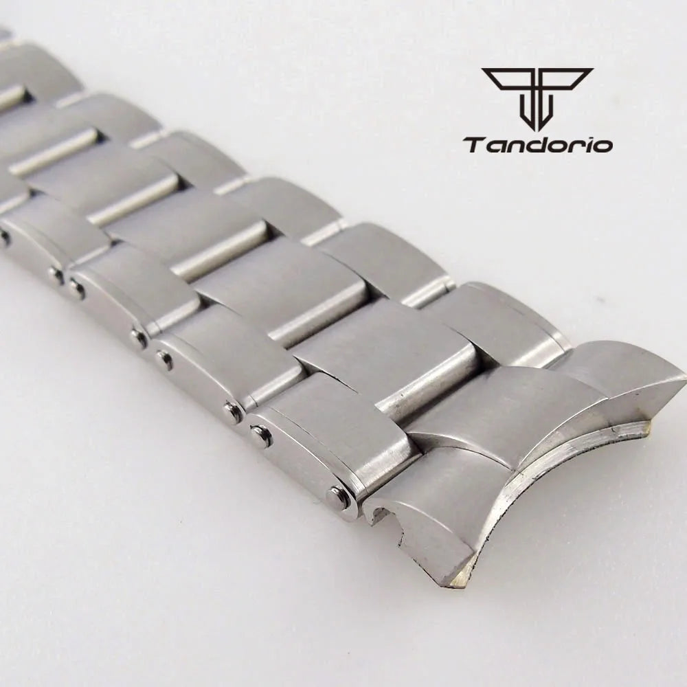 20mm Width Stainless Steel Watchband Bracelet Folding Clasp Push Button Watch Spare Parts Replacements