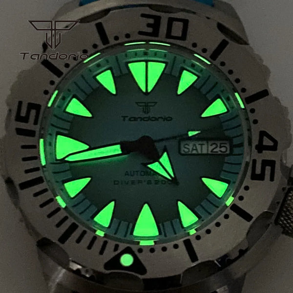 Tandorio Monster Diver NH36 42mm 20ATM AR Sapphire Date Week TD254
