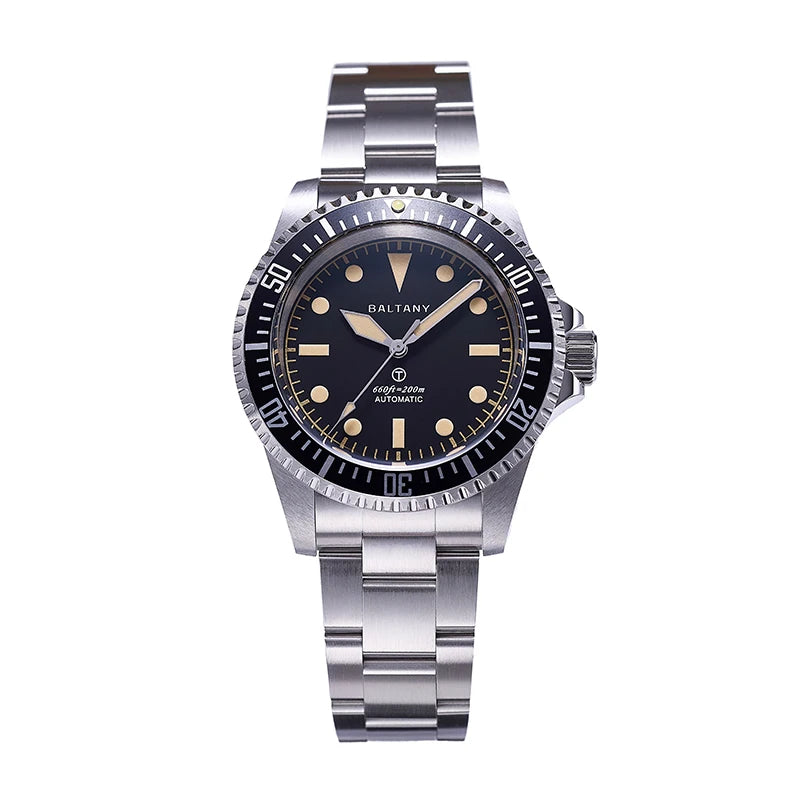 Baltany 39MM Dive Watch Man S3075 MilSubmariner Homage Watch 20Bar Waterproof Stainless Steel Bracelect NH38 Auto Sports Watch