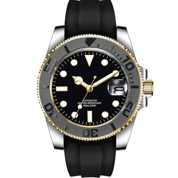 Corgeut 3002 Dive WatchNH35 / miyota 8215 40mm Yacht Watch Two Tone Gold Ceremic Bezel10bar Sapphire