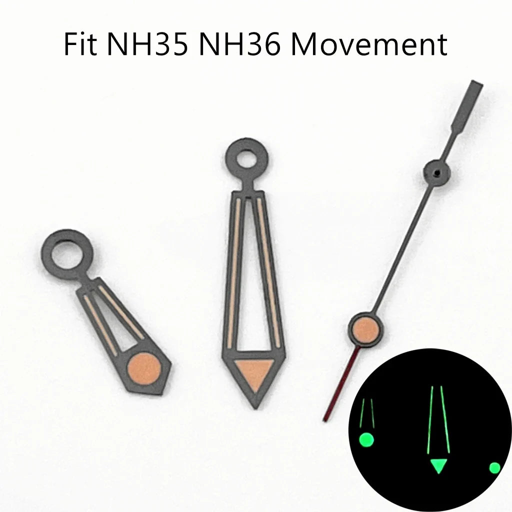NH35 Watch Hands Green Luminous Fit NH35 NH36 ETA2824 2836 Miyota 8205 8215 N821A Mingzhu DG2813 3804 Movement Watch Accessories