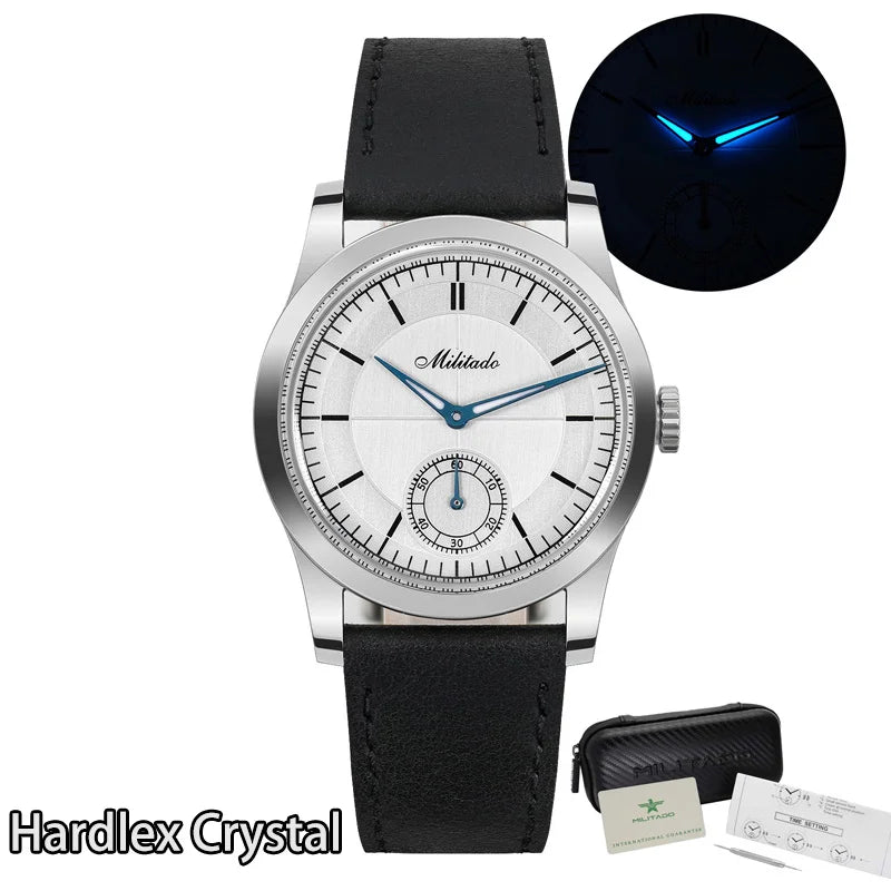 Militado ML09 Vintage Quartz Watch VD78 Movement Domed Hardlex Crystal BGW9 Luminous 100m Waterproof 36mm Men Watches
