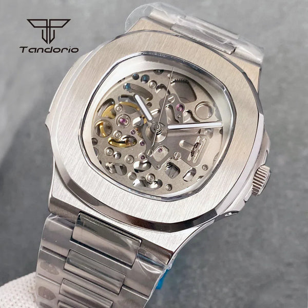 Tandorio Skeleton Nautilus TD306 NH70 40mm Square Watch Sapphire 10Bar