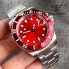 Tandorio Submariner Watch TD203R NH35A Red Sunburst 40mm 200M Diver Rotating Bezel Sapphire