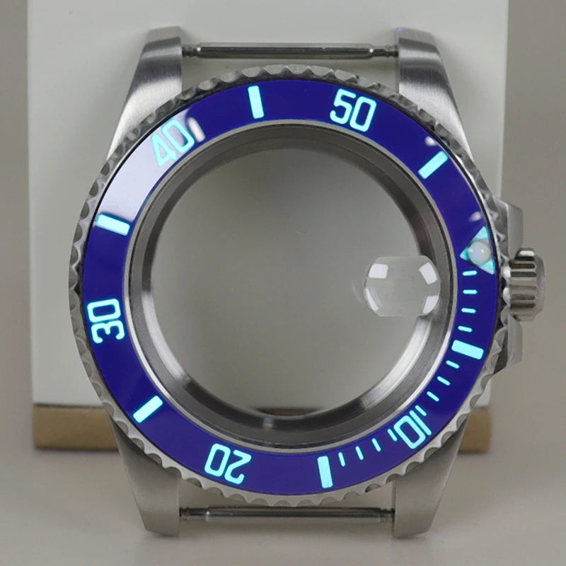 40mm Watch Case Ceramic C3 Bezel For Seiko NH35 NH36 NH34 nh70 Miyota8215 Eta2824 28.5mm Dial With Sapphire Crystal Waterproof