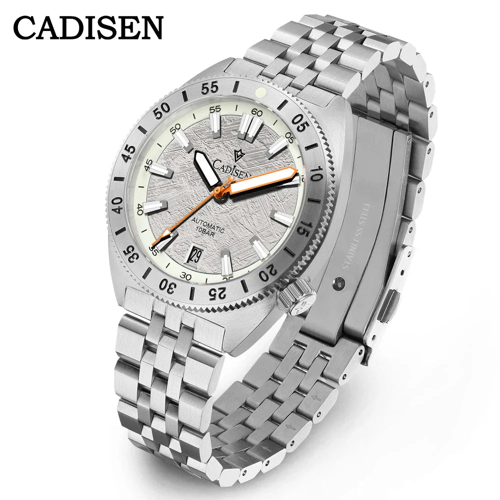 Cadisen C8231 Diver Watch Meteorite Dial 38.5MM 10Bar Miyota 8215 Automatic AR Sapphire
