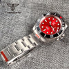 Tandorio Submariner Watch TD203R NH35A Red Sunburst 40mm 200M Diver Rotating Bezel Sapphire