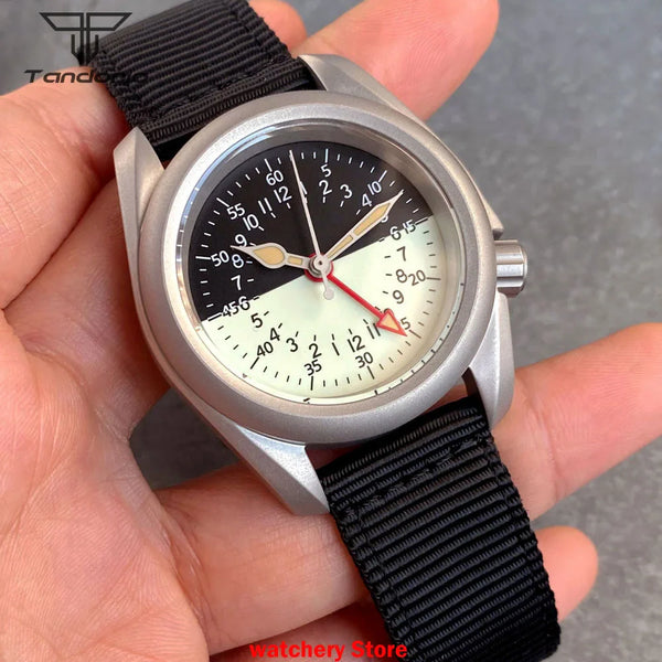 Tandorio T2 Titanium Watch TD145G 3.8 SKX Mod Sandblast NH34 GMT 40mm Sapphire 20Bar