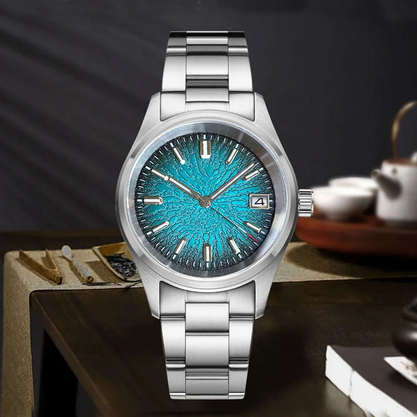 Tandorio Pilot watch 36mm TD105M Blue Red Multicolor DialNH35A Automatic 200M WR Luminous Sapphire