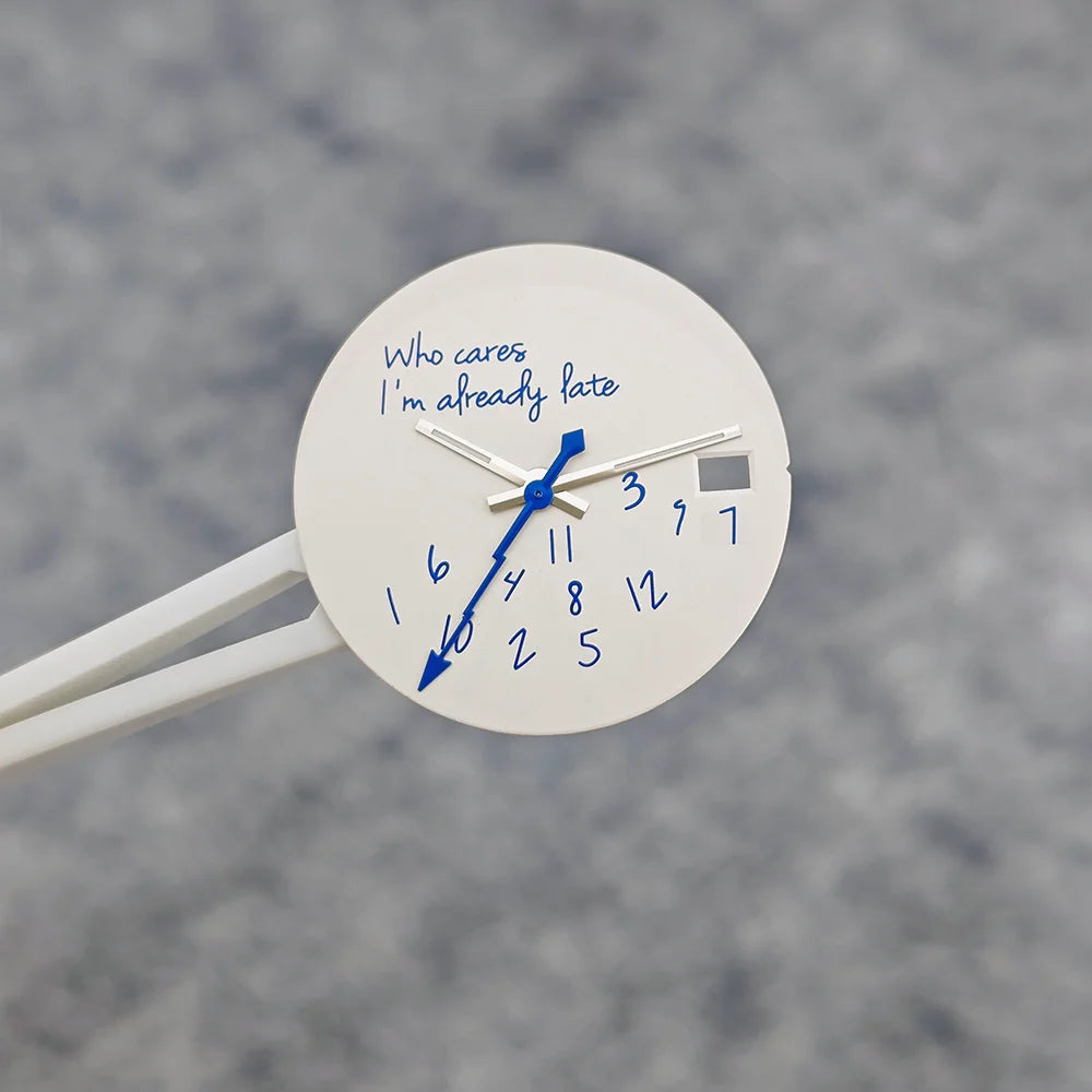 28.5mm Dial+hands Nh35 Nh36 Dial Suitable "Who Cares, I'm Already Late" Dial For NH36/35 Movement Watch Accessories
