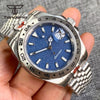 39MM Diver Tandorio TD229S NH35 Automatic Wristwatch Blue Sterile Dial Date Sapphire 10Bar 24H Fixed Bezel