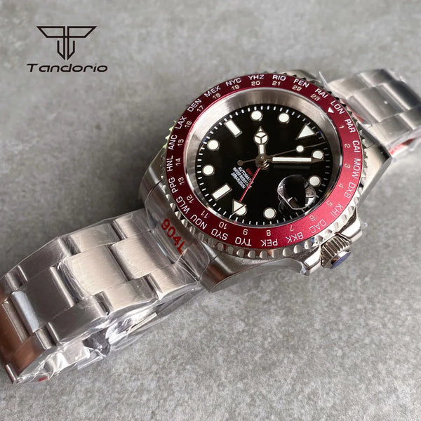 Tandorio Professonal GMT Watch Sapphire NH34 Diver 20atm Ceramic TD240 40mm