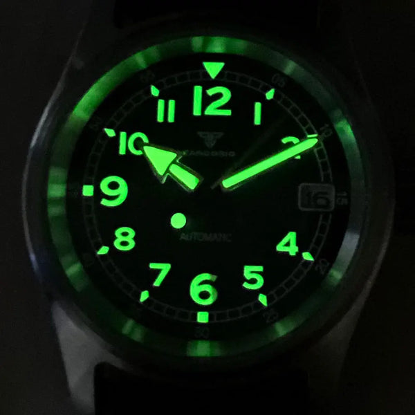 Tandorio Pilot Watch TD191 36mm Super Lume NH35 Sapphire 20Bar Green
