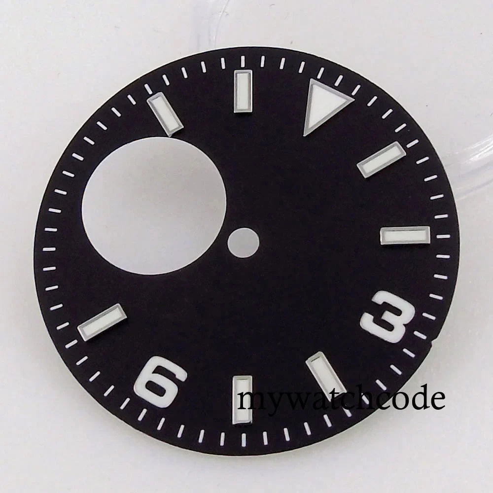 Fit NH38 NH38A Automatic Movement 29mm Blue/Green/White/Orange/Black Watch Hollow Dial Green Luminous Marks Watch Spare Parts