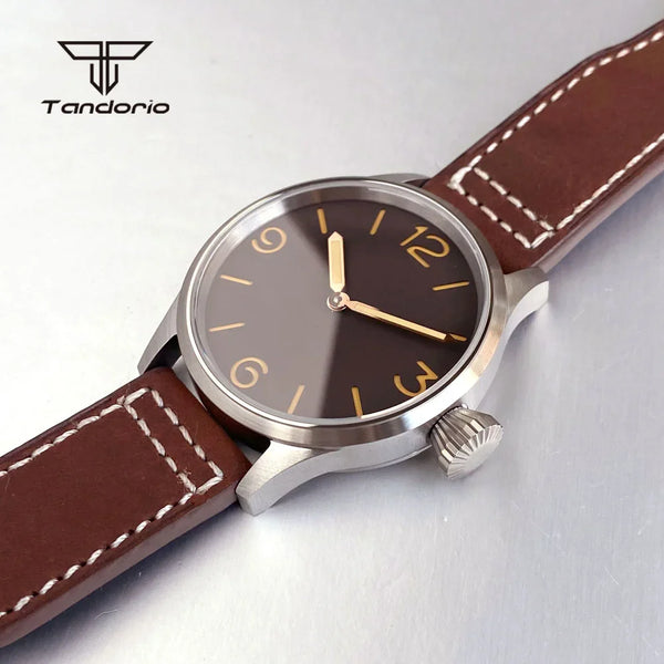 43mm Pilot Watch Tandorio TD144S ST3600 Hand-windingSapphire 3ATM Sterile Sandwich Dial Glass Back