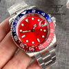 Tandorio Submariner Watch TD203R NH35A Red Sunburst 40mm 200M Diver Rotating Bezel Sapphire