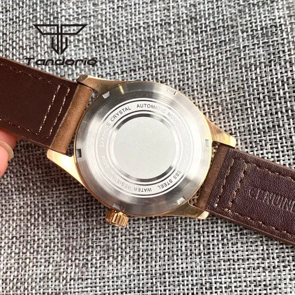 Tandorio CUSN8 Bronze Watch TD131 200m Pilot PT5000 NH35A Automatic Sapphire 39mm