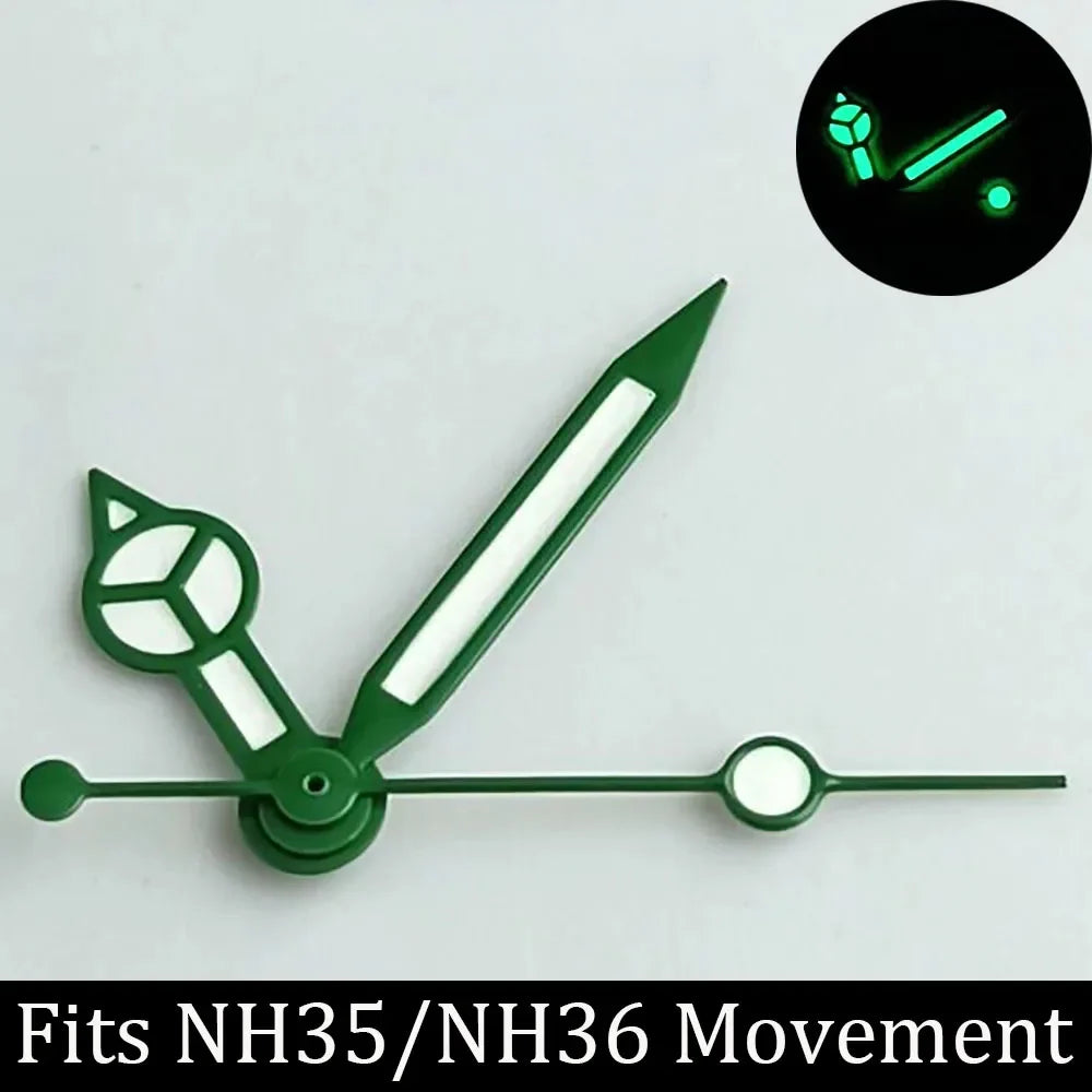 high-quality Watch accessories watch pointer NH series 35 NH36 hands green luminous suitable for N H35/ NH36 movement
