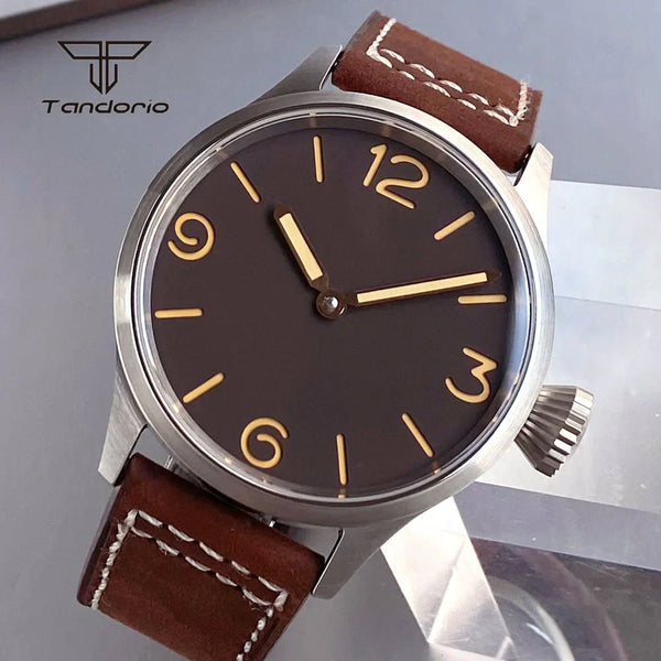 43mm Pilot Watch Tandorio TD144S ST3600 Hand-windingSapphire 3ATM Sterile Sandwich Dial Glass Back