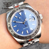 39MM Diver Tandorio TD229S NH35 Automatic Wristwatch Blue Sterile Dial Date Sapphire 10Bar 24H Fixed Bezel