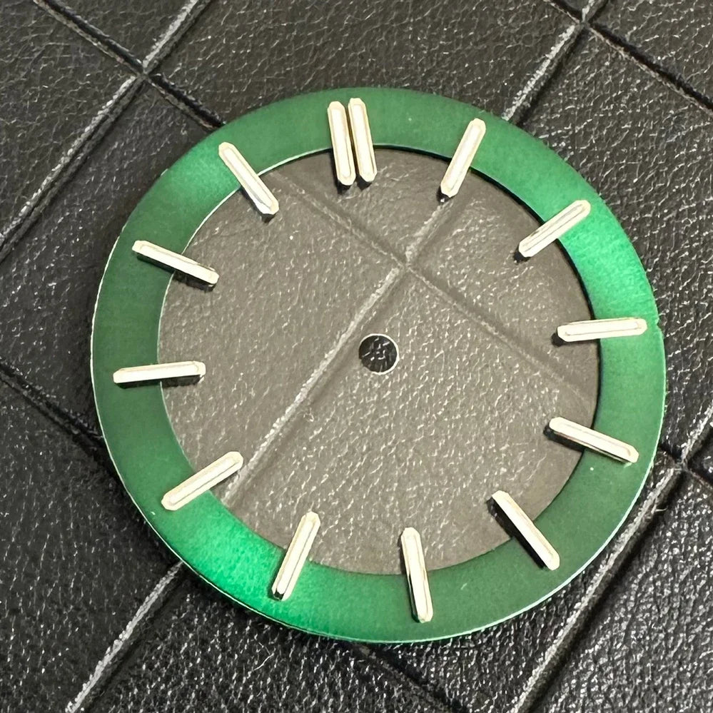 31.8MM Watch Dial Green Luminous Transparent Film No Calendar Window No Date Watch Faces Modified Accessories for NH70 Movement