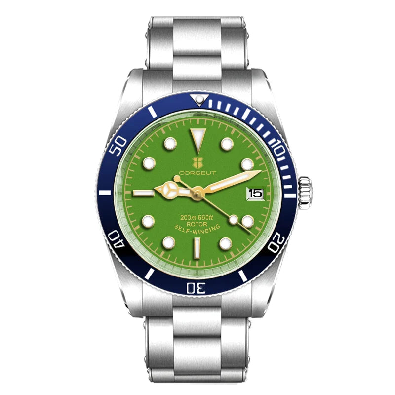 Corgeut Watch Diver CG2074 39mm NH35A Sapphire Crystal Ceramics Bezel 10Bar SUB
