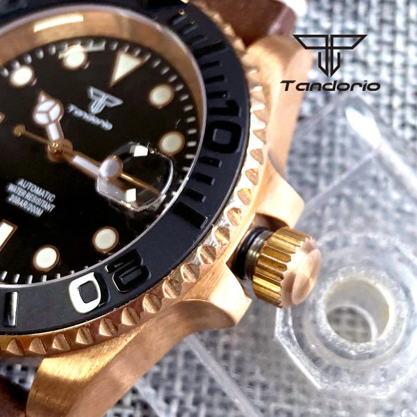 Tandorio TD232B Solid CUSN8 Bronze Watch NH35A PT500040mm Sapphire Submariner Yachtmaster
