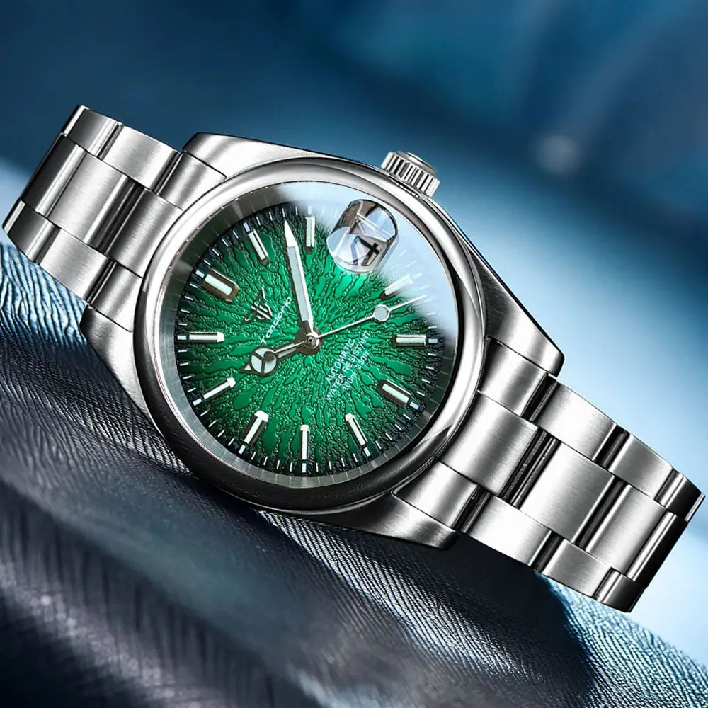 Explorer Watch Tandorio TD110T 36/39mm Teacup Pattern Date Luminous Sapphire 10bar Dress