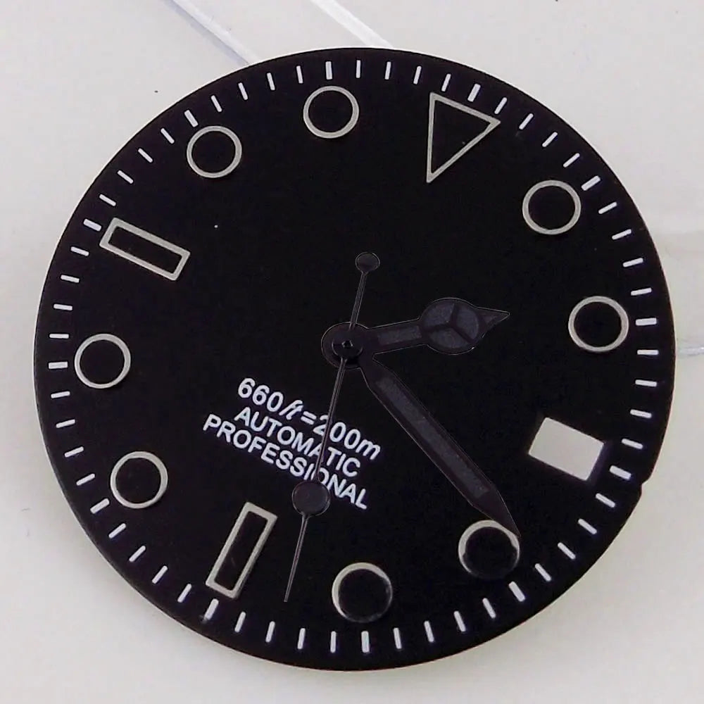 SU B Watch Part 28.5mm Watch Dial for NH 35 NH 36 NH 37 NH 38 NH 39 NH 70 NH 72 Di ver Wristwatch Parts Green/Black Index Repair Tool