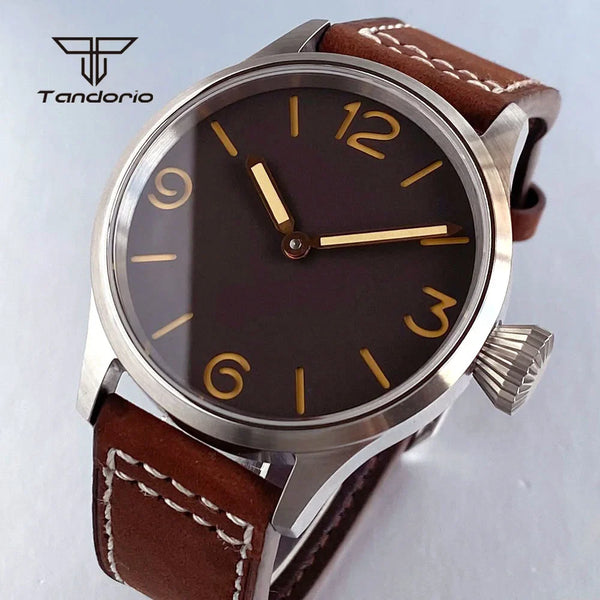 43mm Pilot Watch Tandorio TD144S ST3600 Hand-windingSapphire 3ATM Sterile Sandwich Dial Glass Back