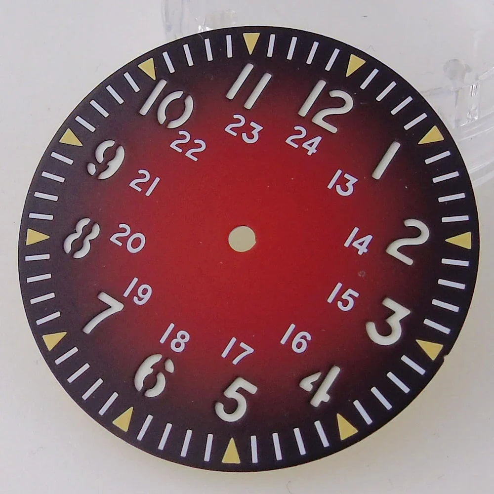 Vintage Pil ot Watch Dial 33.5mm for NH 35 NH 36 NH 38 NH 70 E TA2824 PT 5000 Nologo Dial Face D iver Watch Mod Luminous Hand Watch Part