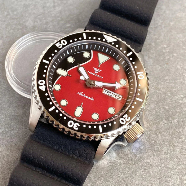 Tandorio Skx Mod NH35A TD217A Diver Watch 3.8 Crown 120 Clicks Bezel 20bar Sapphire