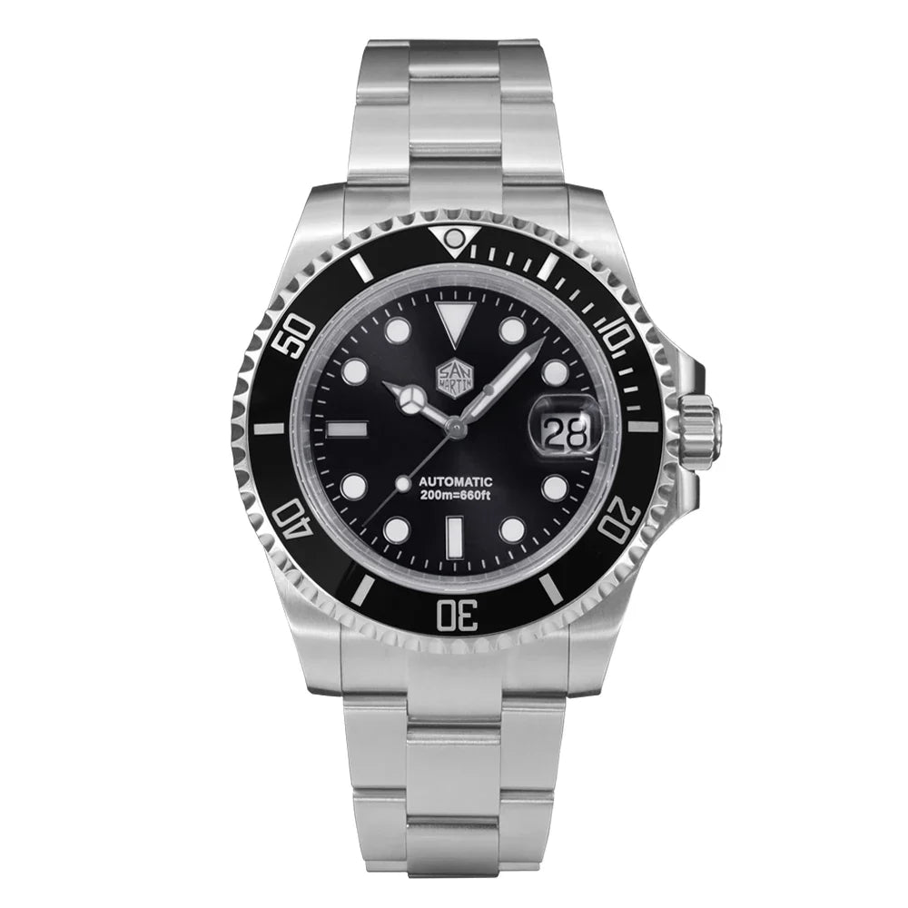 San Martin SUB Diver Sn0019G 41mm Water Ghost PT5000 SW200 Automatic AR Sapphire 20Bar BGW-9 Luminous