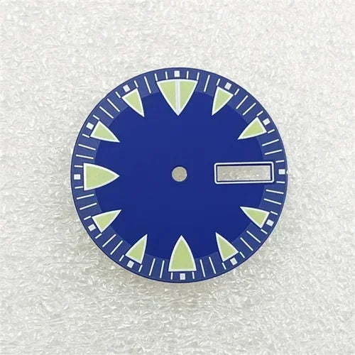 28.5mm Green Luminous NH36 Watch Dial Triangular Scale Dial Mechanical Watch Face for NH36A Movement Dive Watch Repair Parts