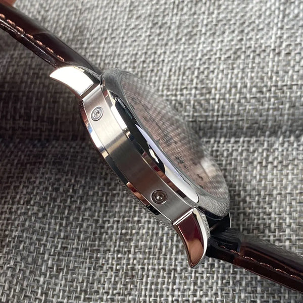 Corgeut Moon Phase Watch 42mm Seagull St1655 Automatic Day Date Month Calendar Glass Back 42MM 3ATM