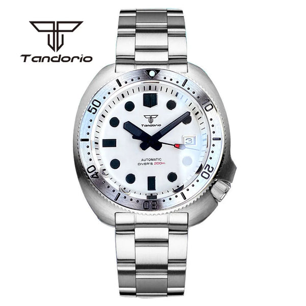 Tandorio Captain NH35A 44mm 200m Diving watch Sapphire Brushed Ceramic TD237