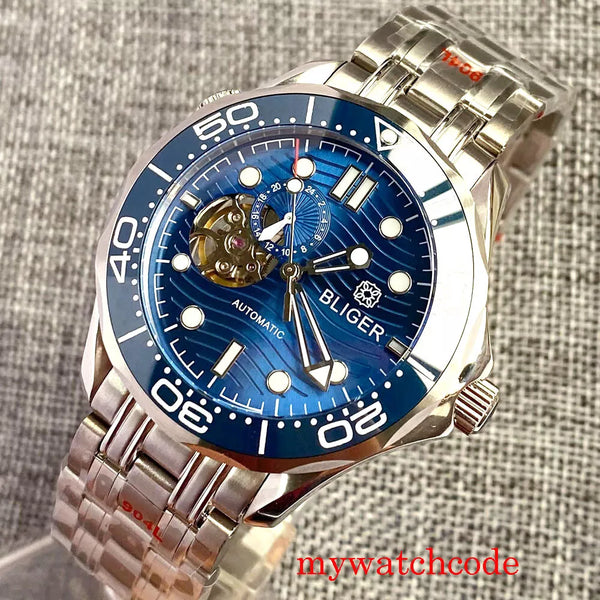 NH39A 41mm Bliger Seamaster SkeletonSapphire Glass 3ATM TD266