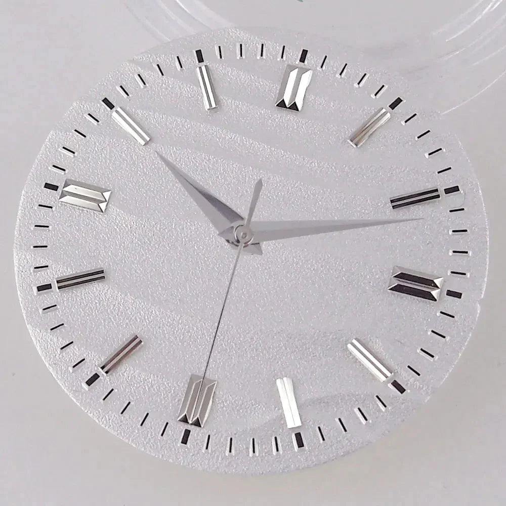 Double bar no date window Nologo 29mm Sand Dune Watch Dial Plate for NH35 NH36 ETA2824 PT5000 ST2130 Silver Hand no date Watch Parts for Diver Watch Mod - Tandorio Watches