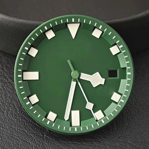 Miyota 8215 dial 31.8mm blue - green luminous dial/hands, suitable for dial replacement of 8215 automatic mechanical movement - Tandorio Watches