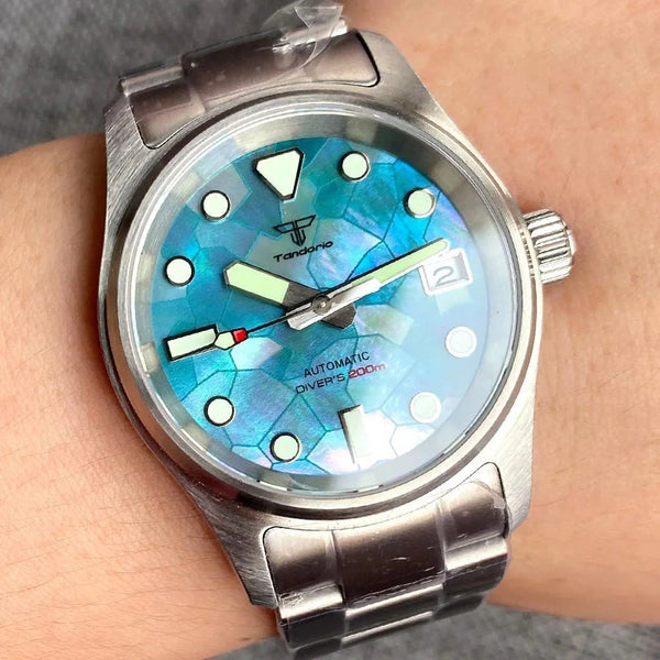 Tandorio 36mm Pilot Field watch NH35 Mechanical Sapphire Crystal 20Bar TD011 - Tandorio Watches