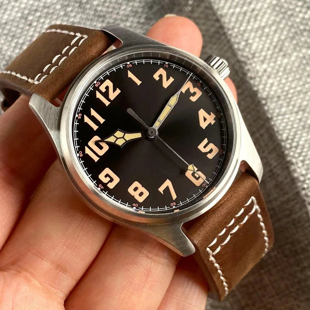 Tandorio NH35A 200m Waterproof Vintage Pilot 39mm Sapphire TD023 - Tandorio Watches