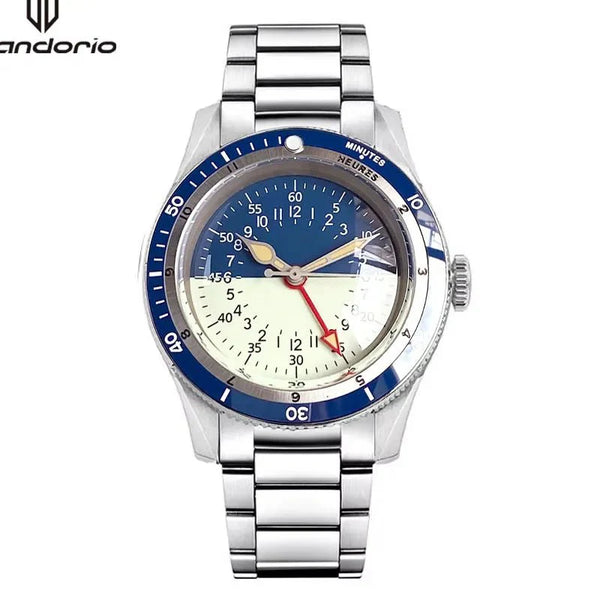 Tandorio TD213 NH34 GMT Watch Serica Homage Full Lume Two Tone Dial Domed Sapphire 20BAR Dive 40mm Men's Fashion Wristwatch - Tandorio Watches