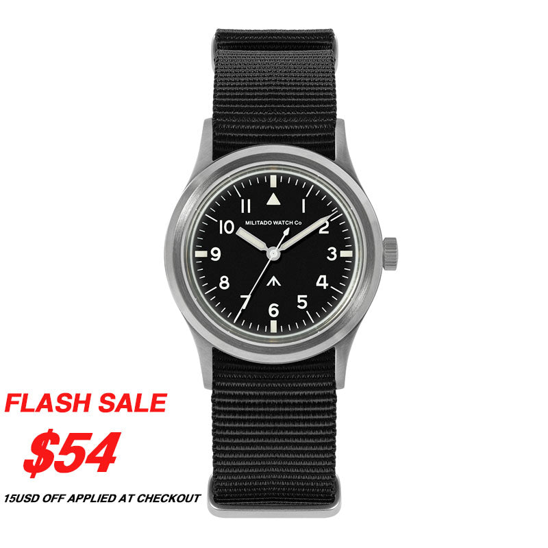 Militado 36mm Retro Military Watch VH31/VH65 Sweeping Hand ML14 V2