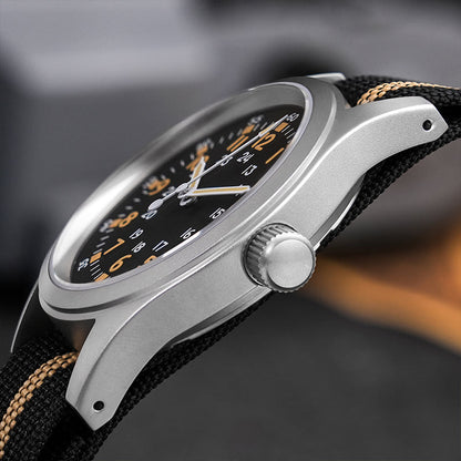 ★618 Big Sale★ Militado VH31 Vintage Field Watch ML05 24hours Black Dial