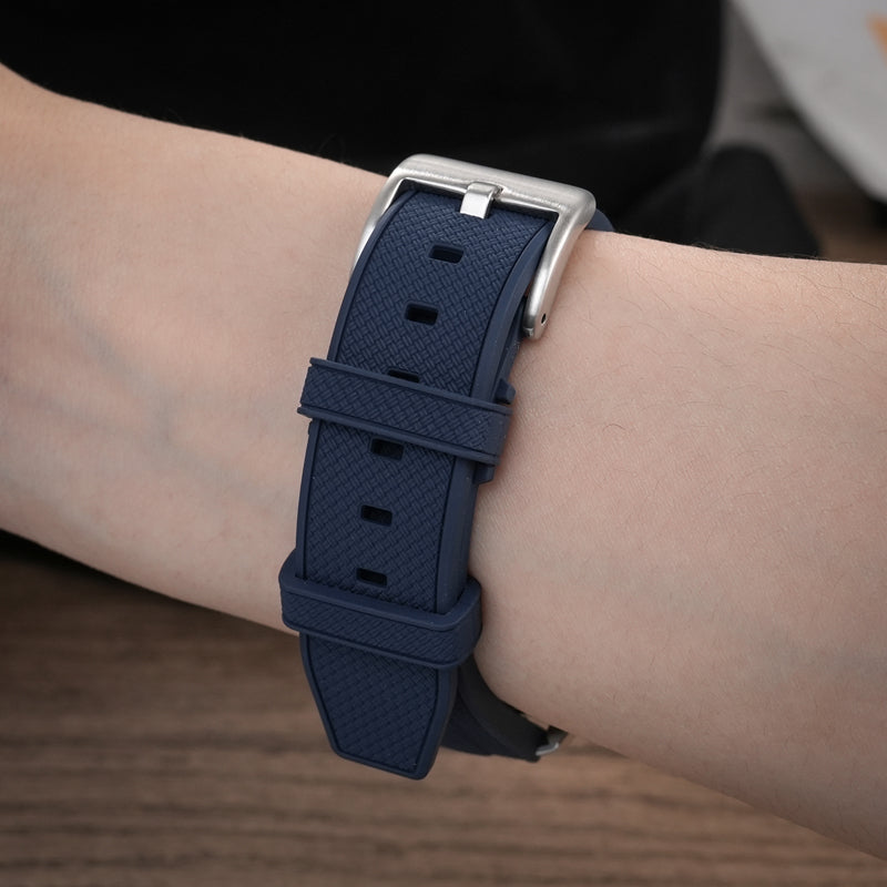 Militado FKM Rubber Watchband  Herringbone Textured  Watch Strap20mm 22mm