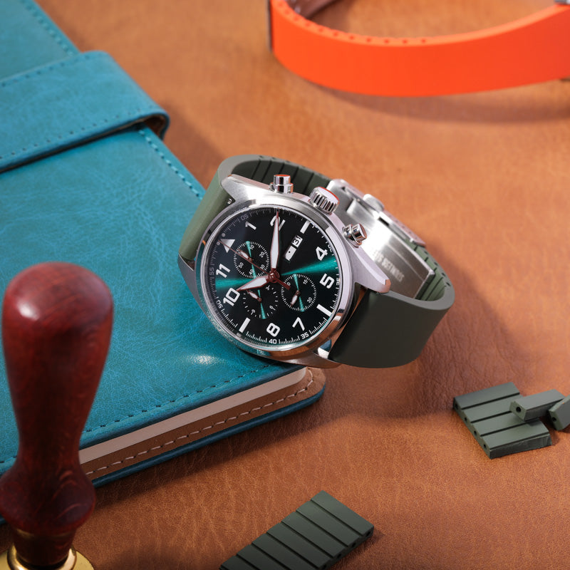 Cut-to-Size FKM Rubber Watch Strap 18mm/20mm/21mm/22mm