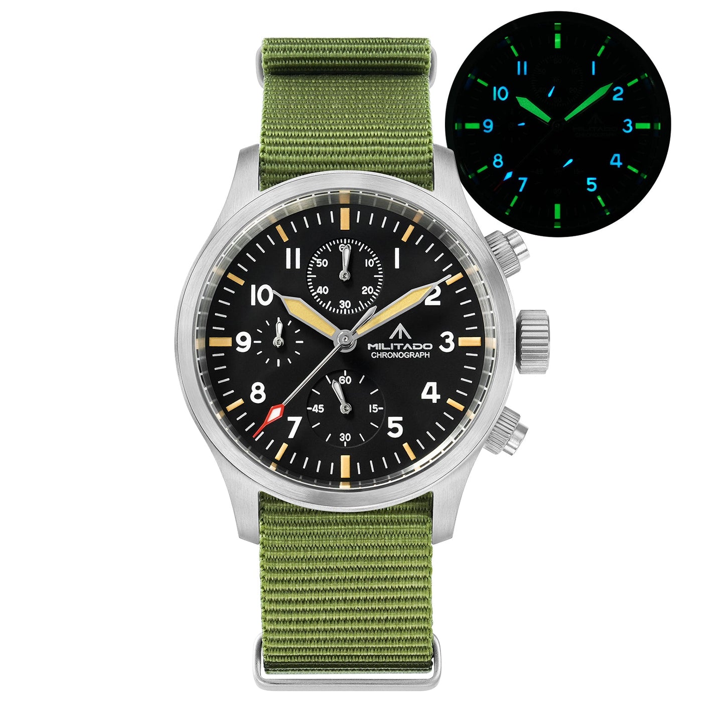 ★New Arrival★ Militado Retro 39mm Chronograph Watch ML1868-3